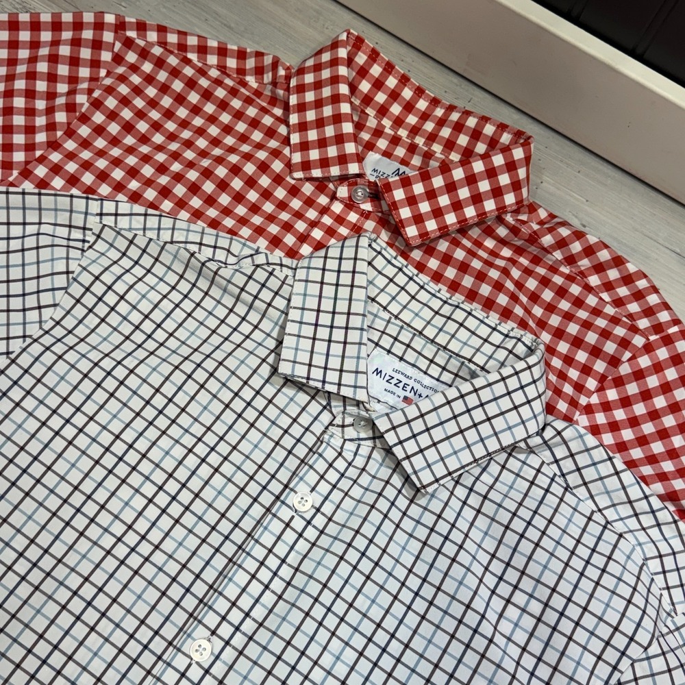 Lot of 2 Mizzen+Main‎ Mens Trim Fit Shirt Large Made In USA